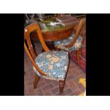 A pair of late 19th century oak side chairs with u