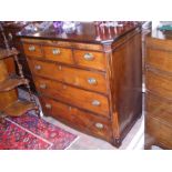 A Georgian mahogany chest of three short and three