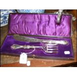 A cased set of fish servers - Sheffield 1852, make