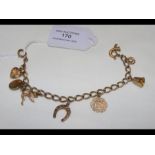 A 9ct gold charm bracelet