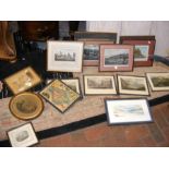 A quantity of BRANNON antique engravings, together
