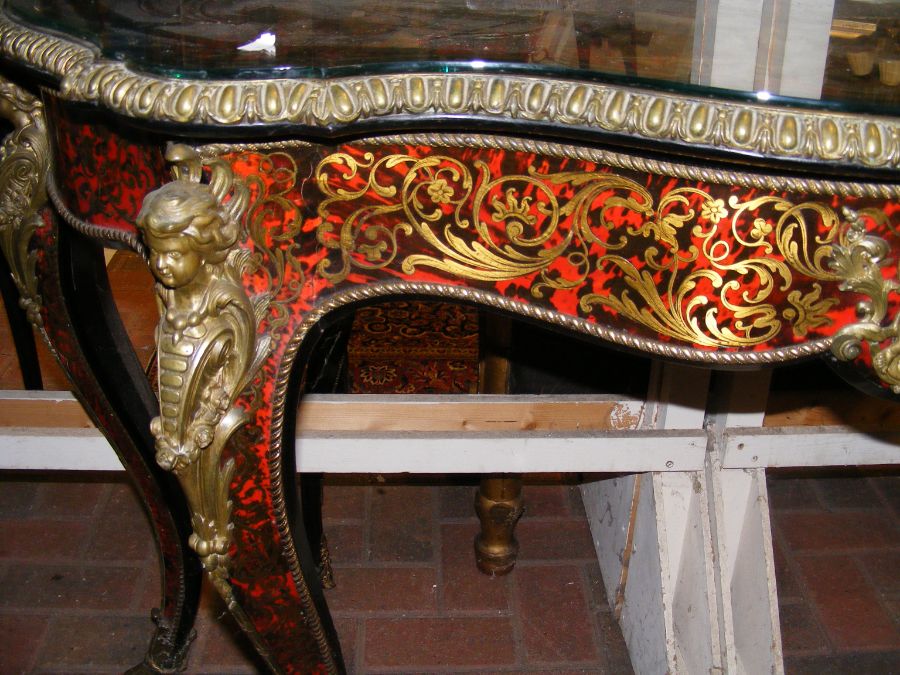 A 19th century red Boulle and ebonized side table - Image 4 of 18