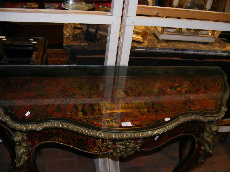 A 19th century red Boulle and ebonized side table - Image 2 of 18