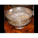 A silver bowl with swirl repousse decoration - hav