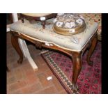 A Victorian tapestry top stool on cabriole support