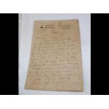 A signed Rudyard Kipling letter dated 1922. Lette