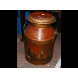 An old painted milk churn - London Society Ltd. -