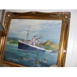 E.B BURROWS - a gilt framed oil painting of the li