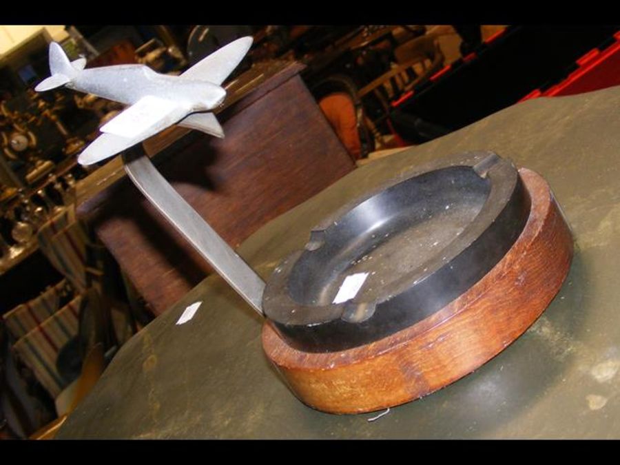 A mid century ashtray with Spitfire mount