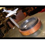 A mid century ashtray with Spitfire mount