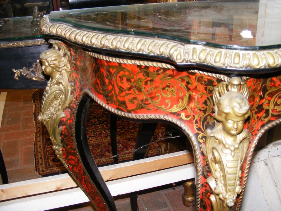 A 19th century red Boulle and ebonized side table - Image 3 of 18