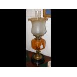 A Victorian oil lamp - 54cm high