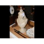 A marble bust of Queen Victoria - height 40cms, to