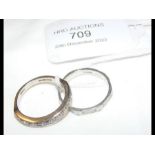An 18ct white gold ring, together with one other r