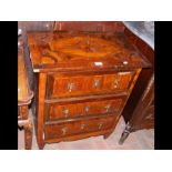 An 18th century continental dwarf three drawer che