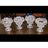 A suite of four antique cut glass raised bowls - e