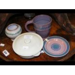 Four pieces of Saunders Isle of Wight pottery