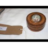 An antique three section powder case with miniatur
