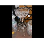 A Victorian wire work plant stand - 90cm high