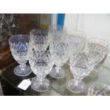 A suite of eight Tudor wine glasses, each 12.5cms