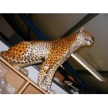 A ceramic Leopard - height 75cms (foot damaged)