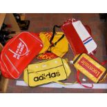 Various retro bags, including Adidas