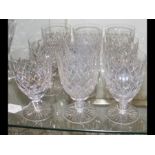 Nine Tudor wine glasses - each 15cms high