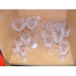 Assorted Waterford crystal drinking glasses including 'Lismore' and 'Kathleen'