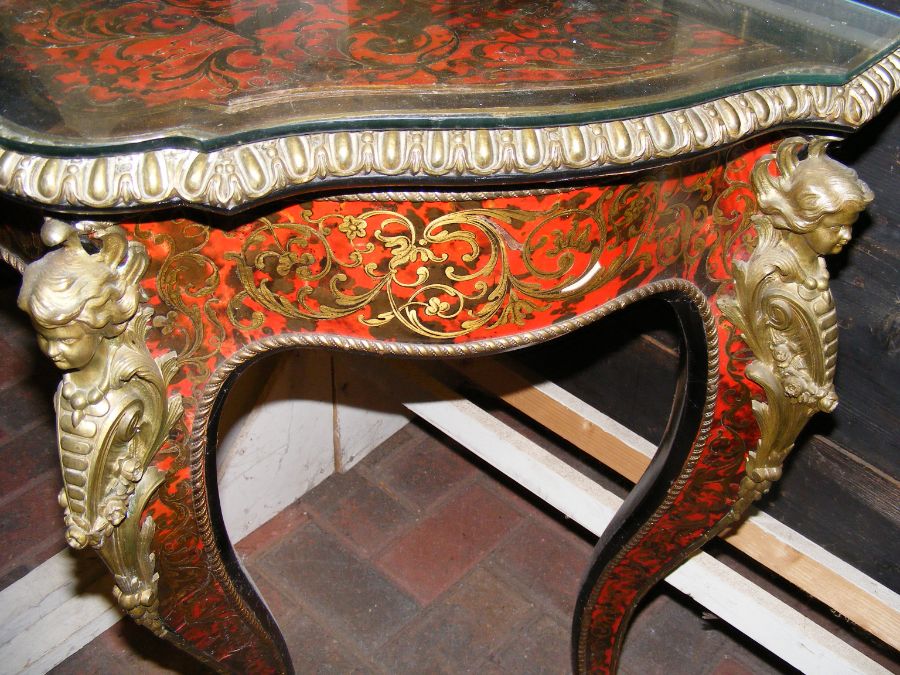 A 19th century red Boulle and ebonized side table - Image 7 of 18