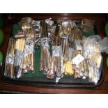 A selection of Kings pattern cutlery and other