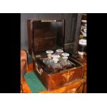 A 19th century rosewood cased tabletop drinks cabi