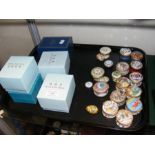 A selection of Halcyon Days enamel pill boxes -