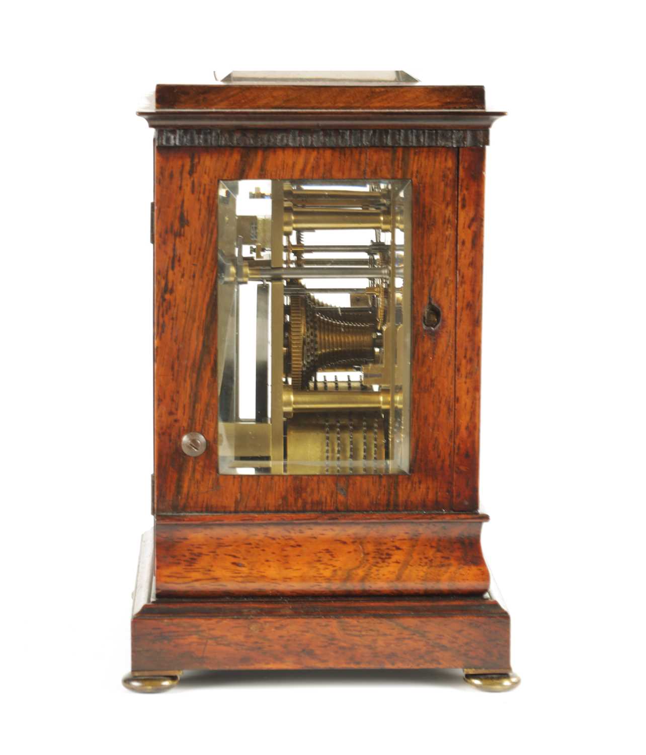 FRODSHAM, GRACECHURCH STREET, LONDON. A FINE AND SMALL ROSEWOOD DOUBLE FUSEE LIBRARY CLOCK WITH LEVE - Image 2 of 13