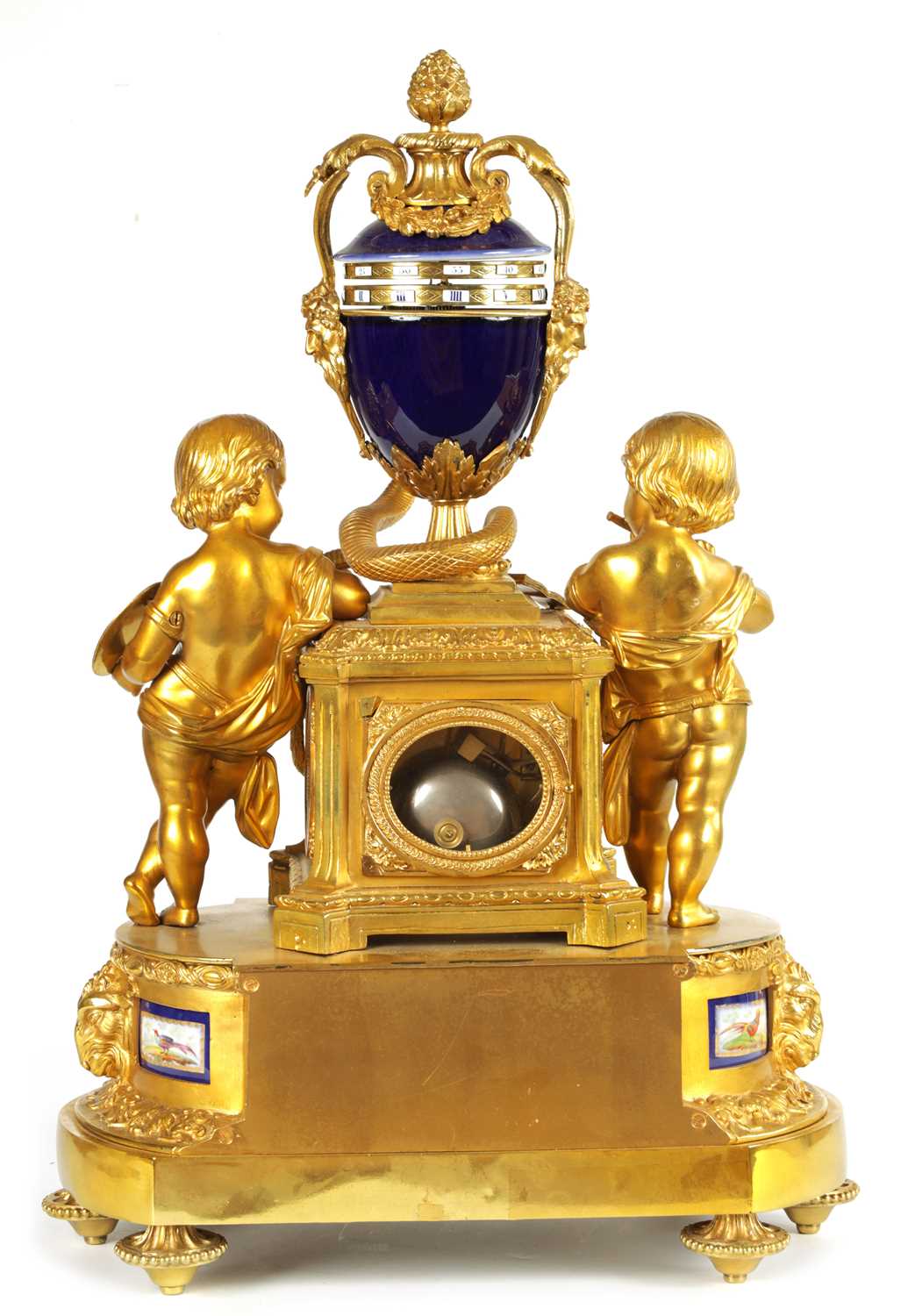 A FINE MID 19TH FRENCH ORMOLU AND 'SEVRES' PORCELAIN MOUNTED REVOLVING URN CLOCK - Image 11 of 13