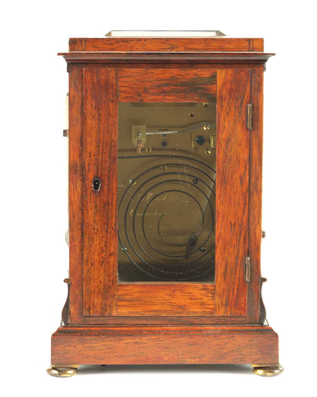 FRODSHAM, GRACECHURCH STREET, LONDON. A FINE AND SMALL ROSEWOOD DOUBLE FUSEE LIBRARY CLOCK WITH LEVE - Image 3 of 13