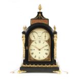 WILLIAM ROBSON, LONDON. A GEORGE III ORMOLU MOUNTED EBONISED MUSICAL BRACKET CLOCK