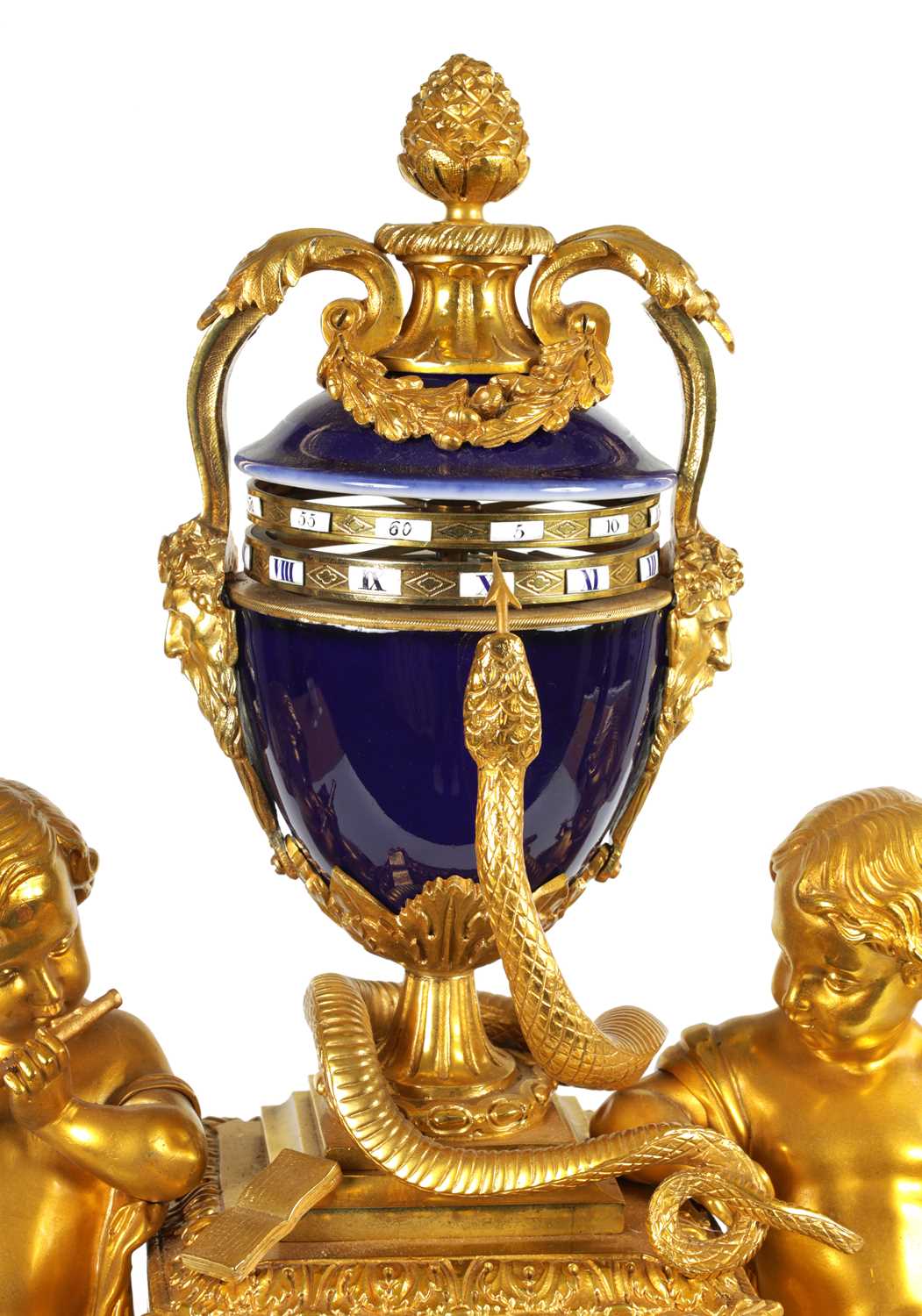 A FINE MID 19TH FRENCH ORMOLU AND 'SEVRES' PORCELAIN MOUNTED REVOLVING URN CLOCK - Image 2 of 13