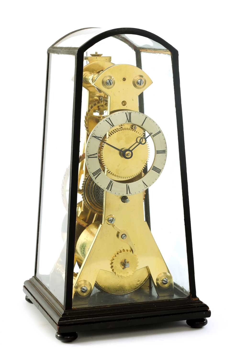 CHARLES MACDOWALL, WAKEFIELD. A RARE WILLIAM IV MONTH DURATION PATENT HELIX LEVER SKELETON CLOCK CIR
