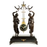 A LATE 19TH CENTURY FRENCH FIGURAL MYSTERY CLOCK