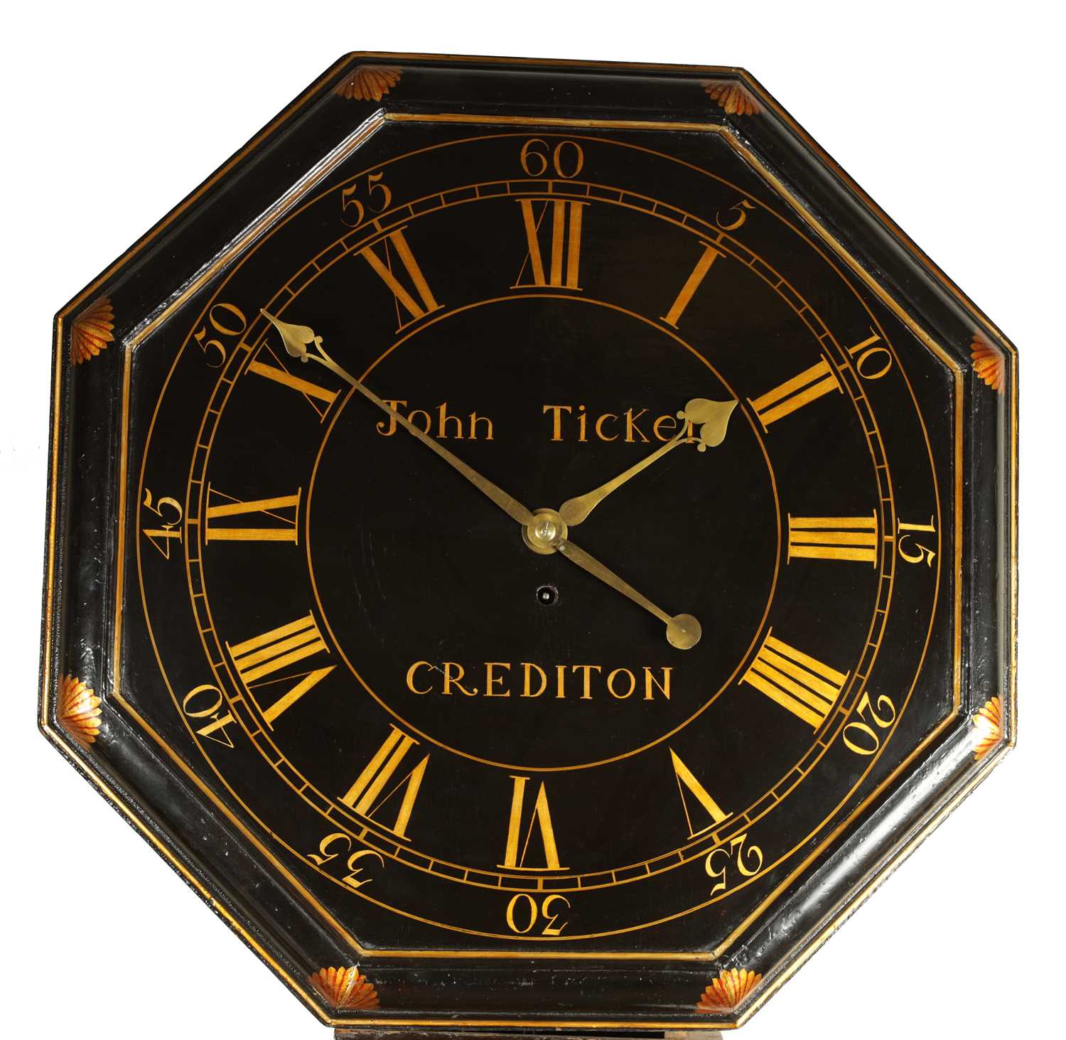 JOHN TICKELL, CREDITON. A RARE EARLY 18TH CENTURY LACQUERED CHINOISERIE TAVERN CLOCK OF LARGE SIZE - Image 4 of 21