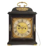 ROBERT WILLIAMSON, LONDON. A LATE 17TH CENTURY ORMOLU MOUNTED EBONISED BRACKET CLOCK