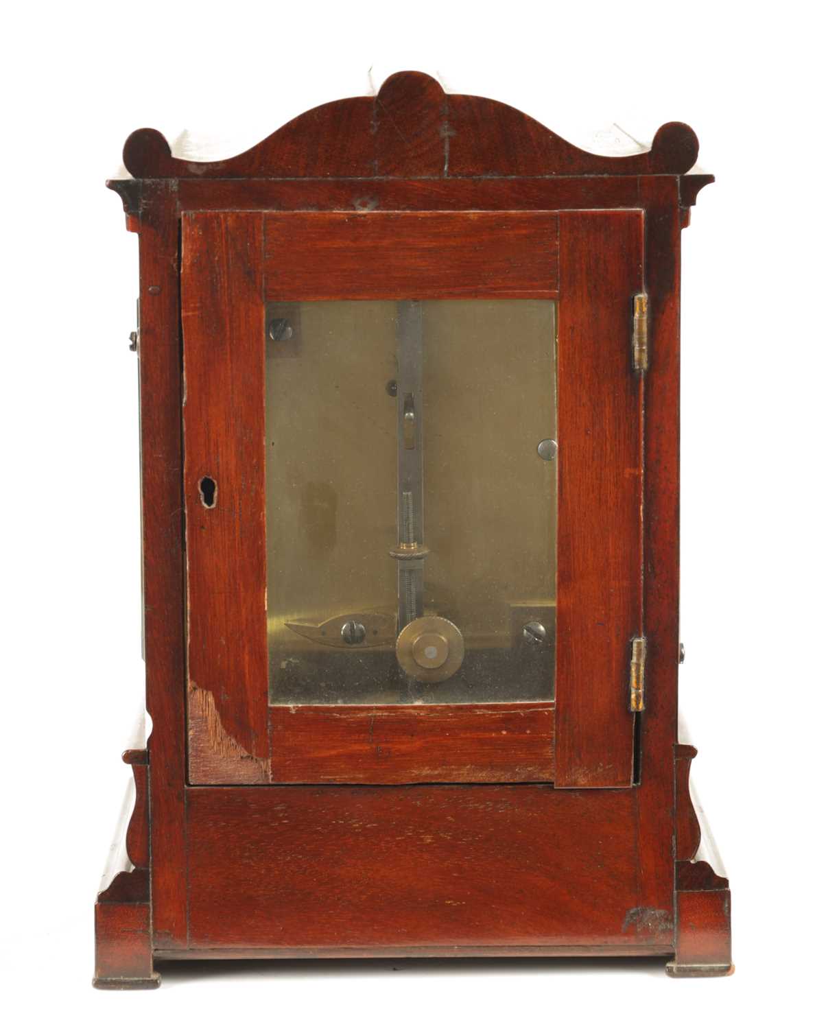 JASON BANNISTER, LONDON. A SMALL MID 19TH CENTURY ENGLISH FUSEE MANTEL CLOCK - Image 4 of 6