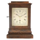 BARRAUD & LUND, 49 CORNHILL, LONDON. NO. 5863 A MID 19TH CENTURY WALNUT LIBRARY CLOCK