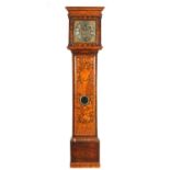 JOHN WISE, LONDON. A LATE 17TH CENTURY WALNUT AND FLORAL MARQUETRY LONGCASE CLOCK