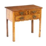 AN EARLY 18TH CENTURY FIGURED WALNUT LOWBOY/SIDE TABLE
