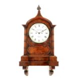 WYMARK & SON, LONDON. A MID 19TH CENTURY BURR WALNUT DOUBLE FUSEE BRACKET CLOCK