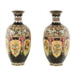 A PAIR OF JAPANESE MEIJI PERIOD CLOISONNE VASES