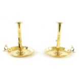 A PAIR OF GEORGE III OVERSIZED REFECTORY BRASS CANDLESTICKS