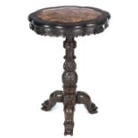 A 19TH CENTURY CHINESE HARDWOOD CENTRE TABLE