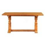 A ROBERT 'MOUSEMAN' THOMPSON AZED OAK 5' REFECTORY DINING TABLE